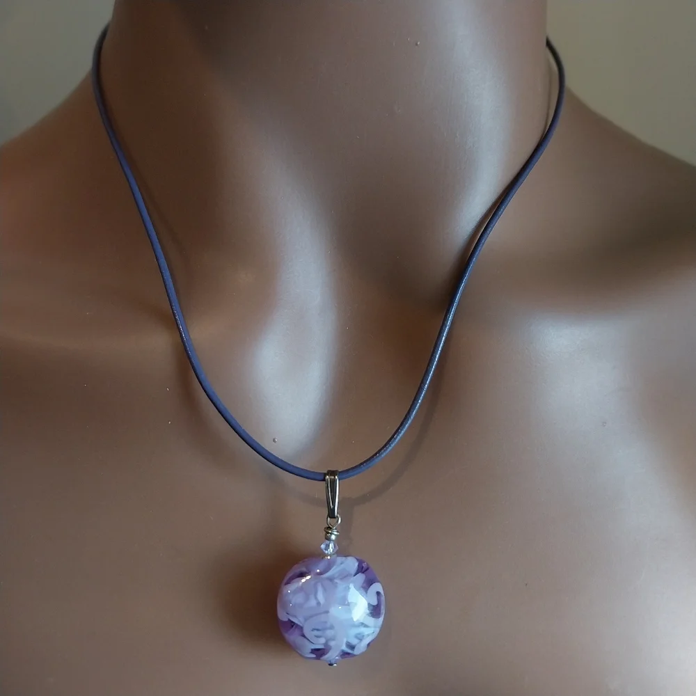 Purple Pendant Necklace - Picture 10 of 11